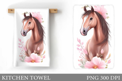 Horse Kitchen Towel Design. Horse Sublimation Product Image 1