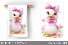 Cute Duck Kitchen Towel. Cute Duck Sublimation Product Image 1