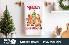 Christmas gingerbread man kitchen towel PNG | Dish towel PNG