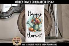Happy Harvest Blessings Fall Kitchen Towel Sublimation PNGs Product Image 4