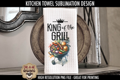 King of The Grill Fathers Day - Sublimation Kitchen Towel Product Image 3