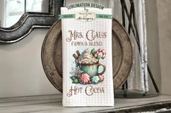Mrs Claus Cocoa Vintage Mug Sublimation Towel Design PNG Product Image 3