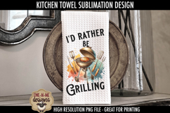 Grilling BBQ Fathers Day - Sublimation Kitchen Towel Product Image 3