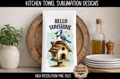 Bird House Cardinal Blue Jay - Sublimation Kitchen Towel PNG Product Image 3