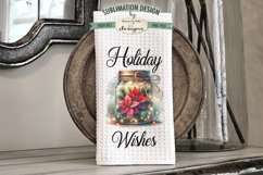 Poinsettia Jars Christmas Kitchen Towel Sublimation Designs Product Image 3