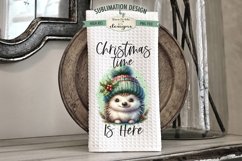 Hedgehog Christmas | Kitchen Towel Sublimation Designs Product Image 3