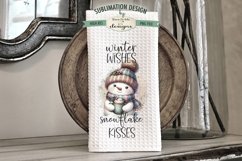 Cute Snowman Kitchen Towel Sublimation Designs Product Image 3
