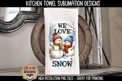 Snowman, Let It Snow, We Love Snow | Towel Sublimation PNG Product Image 3