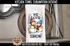 Snowman, Let It Snow, We Love Snow | Towel Sublimation PNG Product Image 3