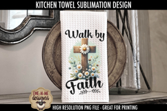 Daisy Cross Kitchen Towel Sublimation Designs Product Image 3