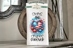 Patriotic Hearts and Stars - Sublimation Dish Towel Designs Product Image 3