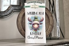 Christmas Moose |Cute Holiday Kitchen Towel Sublimation PNG Product Image 3