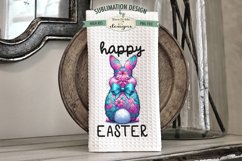 Floral Easter Bunnies with Tail | Kitchen Towel Sublimation Product Image 3