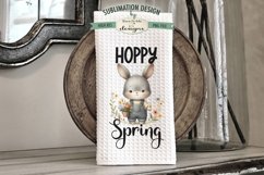 Spring Easter Bunny in Overalls | Kitchen Towel Sublimation Product Image 3
