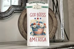 Patriotic Flowers Wash Tub - Sublimation Dish Towel Designs Product Image 3
