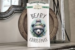 Black Bear Christmas | Kitchen Towel Sublimation Designs Product Image 3