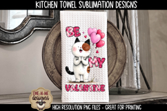 Dog and Cat Valentine Sublimation Kitchen Towel PNG Designs Product Image 5