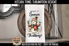 Winter Wonderland Snowman KitchenTowel Sublimation PNG Files Product Image 3