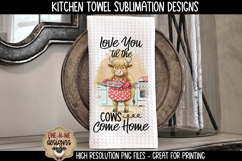 Valentine Highland Cows Sublimation Kitchen Towel Designs Product Image 3
