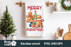 Christmas cute gingerbread man kitchen towel PNG design