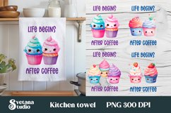 Cupcake kitchen towel sublimation | Towel PNG design Product Image 1