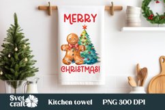Christmas cute gingerbread man kitchen towel sublimation