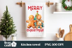 Christmas cute gingerbread kitchen towel sublimation PNG