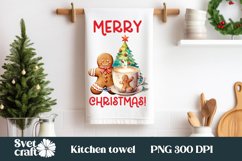 Christmas cute gingerbread kitchen towel design