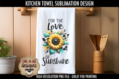 Cow Print Sunflower Kitchen Towel PNG Sublimation Designs Product Image 4