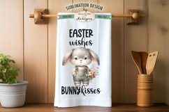 Spring Easter Bunny in Overalls | Kitchen Towel Sublimation Product Image 4
