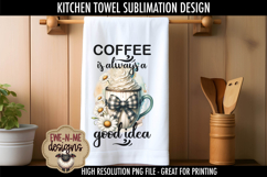 Coffee Mug Plaid Bow Daisy Kitchen Towel Sublimation Designs Product Image 4