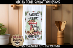 Red Stand Mixer Holiday Kitchen Towel Sublimation PNG Files Product Image 4