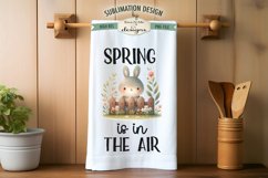 Spring Easter Bunnies with Fence | Kitchen Towel Sublimation Product Image 4