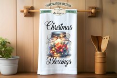 Poinsettia Jars Christmas Kitchen Towel Sublimation Designs Product Image 4