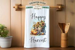 Harvest Pumpkin Wagons Kitchen Towel Sublimation Design Product Image 4