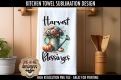 Happy Harvest Blessings Fall Kitchen Towel Sublimation PNGs Product Image 5