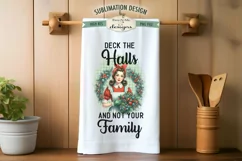 Funny Retro Christmas Housewife | Kitchen Towel Sublimation Product Image 4