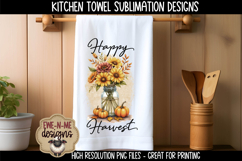 Harvest Mason Jar with Sunflowers | Towel Sublimation PNG Product Image 4