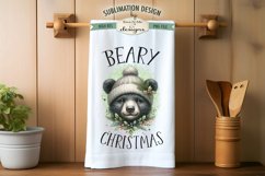 Black Bear Christmas | Kitchen Towel Sublimation Designs Product Image 4