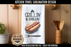 Grill Master Chillin Fathers Day - Sublimation Kitchen Towel Product Image 4
