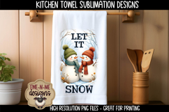 Snowman, Let It Snow, We Love Snow | Towel Sublimation PNG Product Image 4