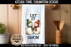 Snowman, Let It Snow, We Love Snow | Towel Sublimation PNG Product Image 4