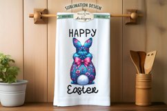 Floral Easter Bunnies with Tail | Kitchen Towel Sublimation Product Image 4