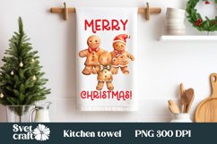 Christmas cute gingerbread kitchen tea towel sublimation