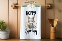 Spring Easter Bunny in Overalls | Kitchen Towel Sublimation Product Image 5