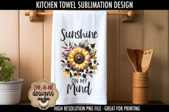 Cow Print Sunflower Kitchen Towel PNG Sublimation Designs Product Image 5
