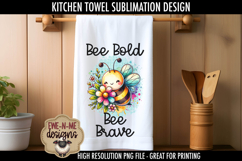 Cute Bees Sublimation Towel PNG Designs | Bee Kind Bee Brave Product Image 5