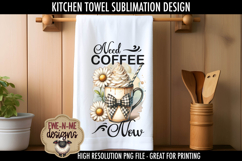 Coffee Mug Plaid Bow Daisy Kitchen Towel Sublimation Designs Product Image 5