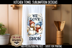 Snowman, Let It Snow, We Love Snow | Towel Sublimation PNG Product Image 5