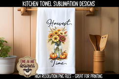 Harvest Mason Jar with Sunflowers | Towel Sublimation PNG Product Image 5